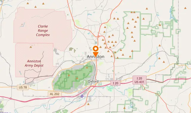 Street map of Anniston, AL