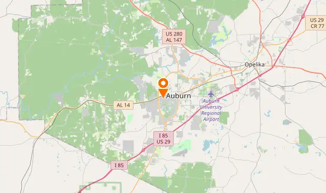 Street map of Auburn, AL