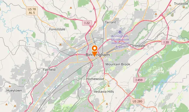 Street map of Birmingham, AL