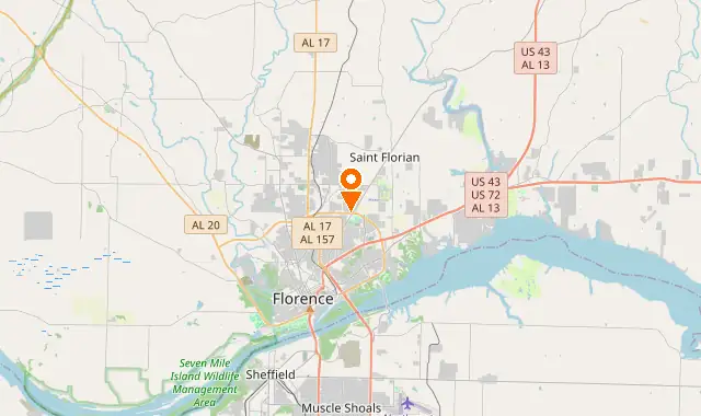 Street map of Florence, AL