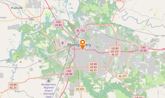 Street map of Montgomery, AL