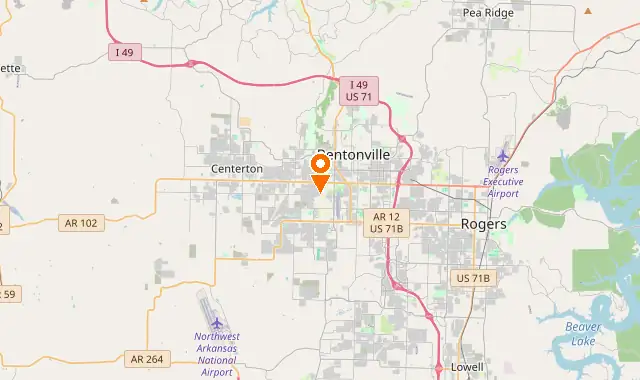 Street map of Bentonville, AR