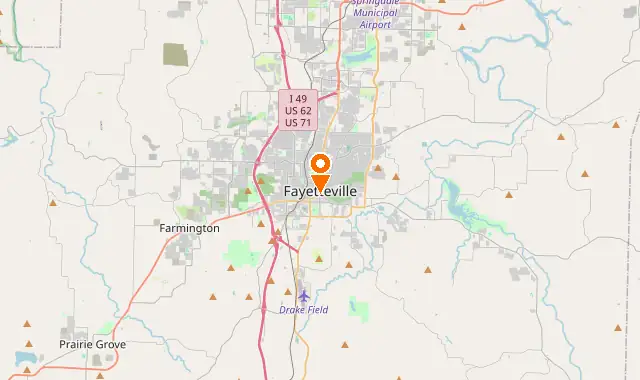 Street map of Fayetteville, AR