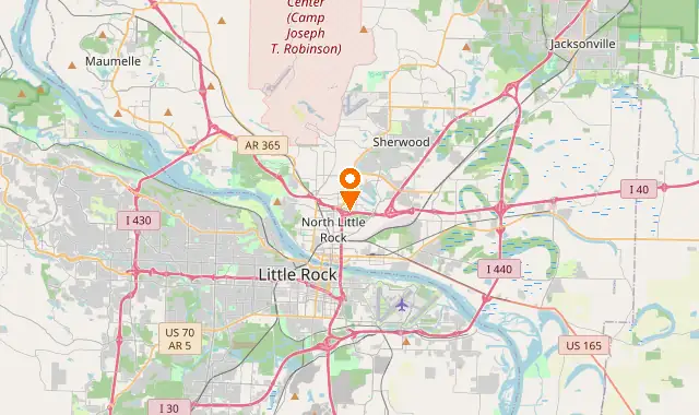 Street map of North Little Rock, AR
