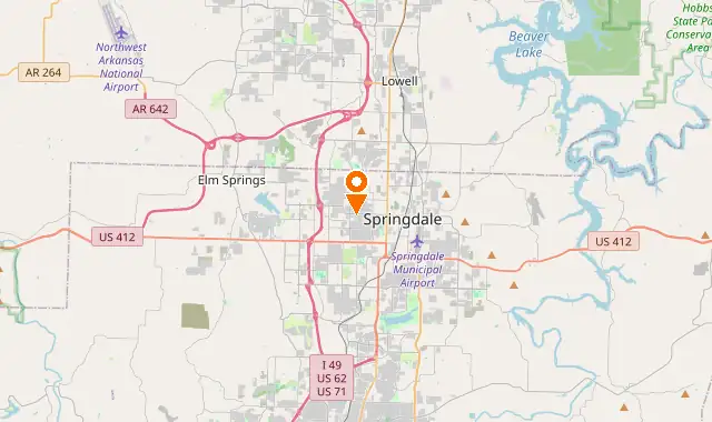 Street map of Springdale, AR