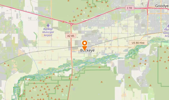 Street map of Buckeye, AZ
