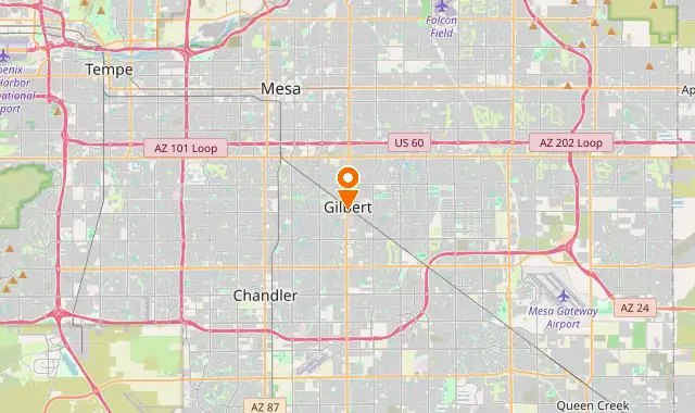 Street map of Gilbert, AZ