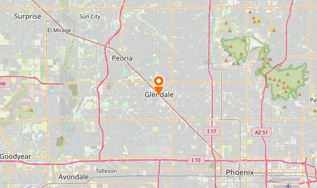 Street map of Glendale, AZ