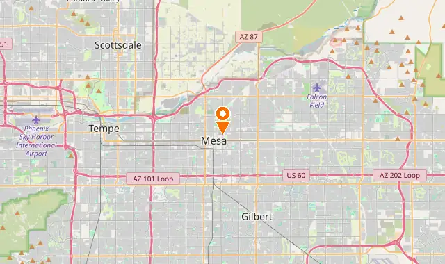 Street map of Mesa, AZ