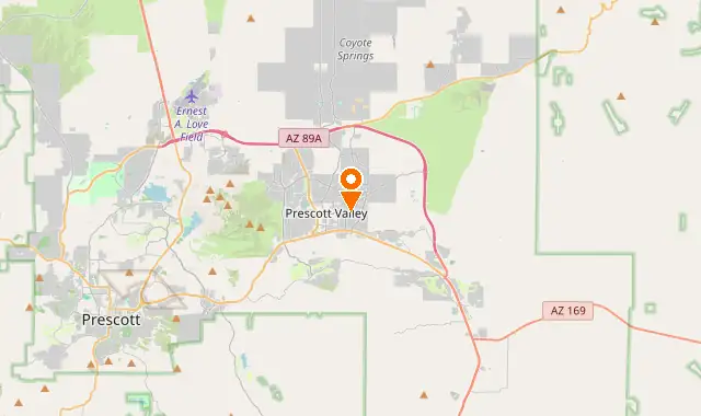 Street map of Prescott Valley, AZ