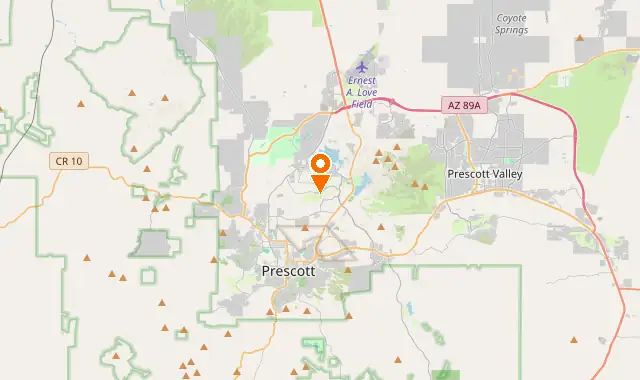 Street map of Prescott, AZ
