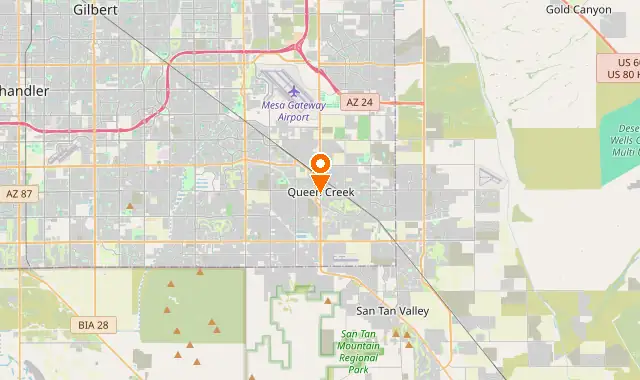 Street map of Queen Creek, AZ