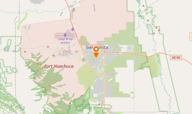 Street map of Sierra Vista, AZ