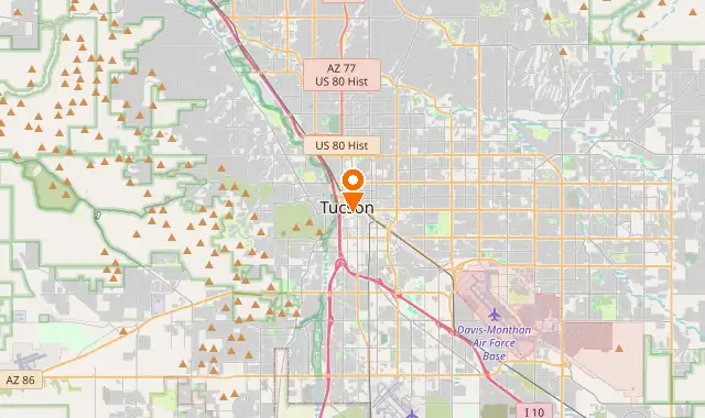 Street map of Tucson, AZ