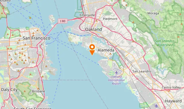 Street map of Alameda, CA