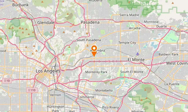 Street map of Alhambra, CA