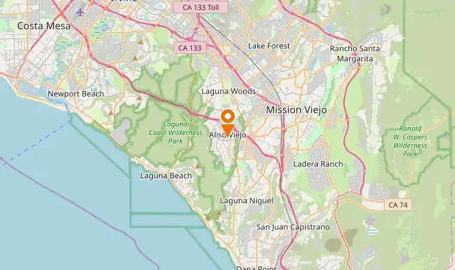 Street map of Aliso Viejo, CA
