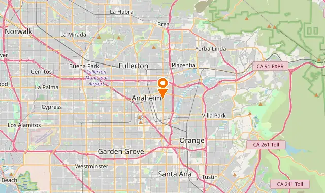 Street map of Anaheim, CA
