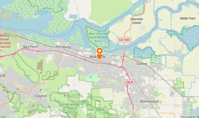 Street map of Antioch, CA
