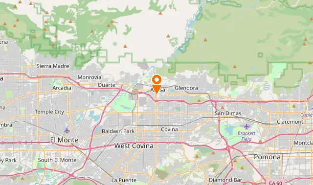 Street map of Azusa, CA