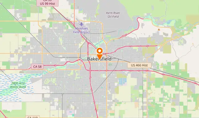 Street map of Bakersfield, CA