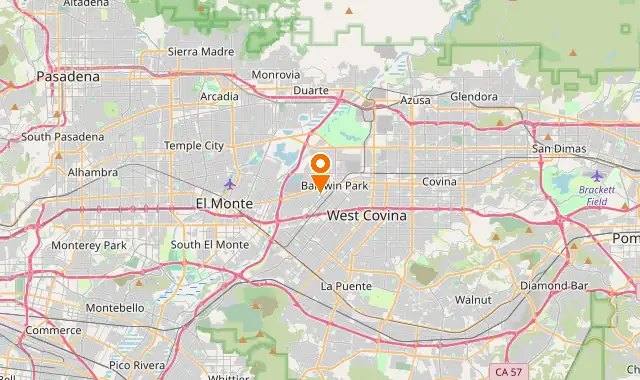 Street map of Baldwin Park, CA