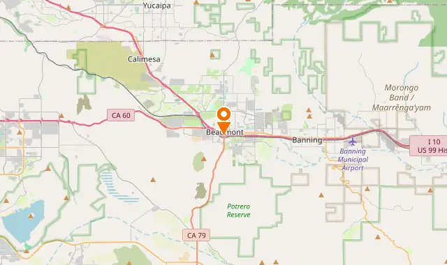 Street map of Beaumont, CA