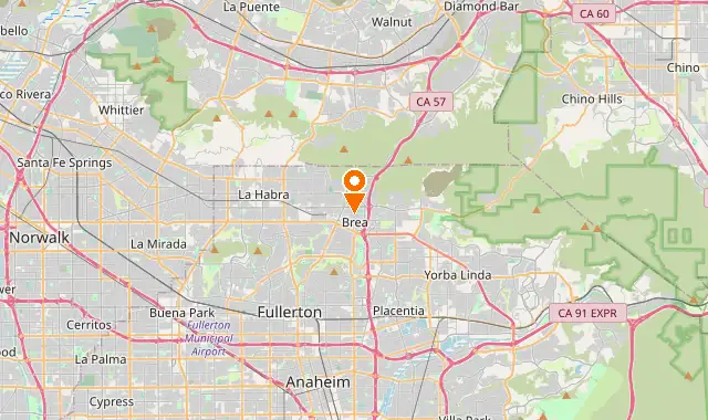 Street map of Brea, CA