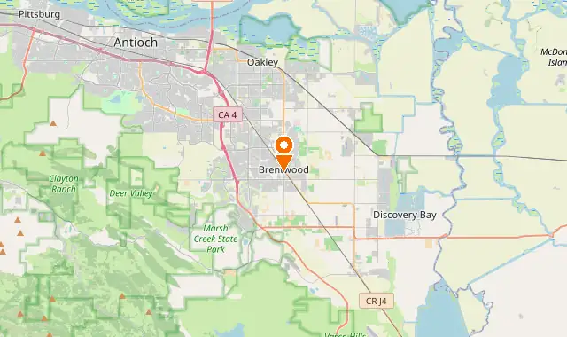 Street map of Brentwood, CA