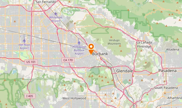 Street map of Burbank, CA