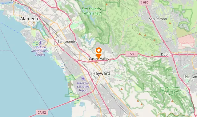 Street map of Castro Valley, CA