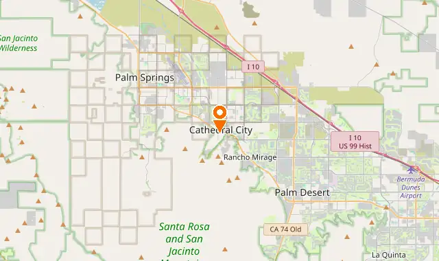 Street map of Cathedral City, CA