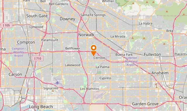 Street map of Cerritos, CA