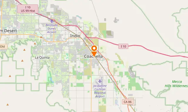 Street map of Coachella, CA