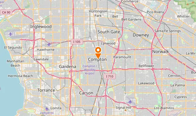 Street map of Compton, CA