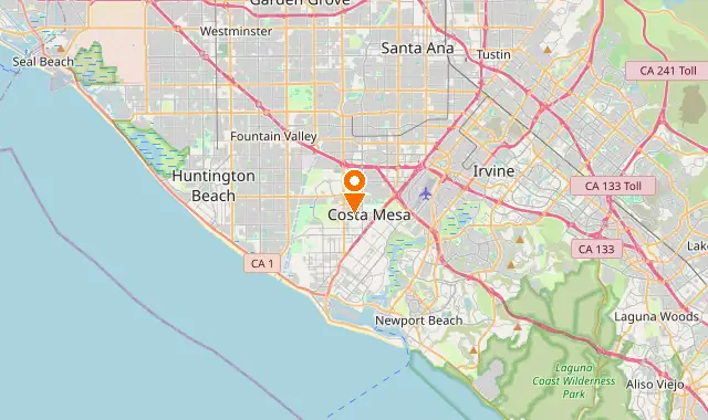 Street map of Costa Mesa, CA