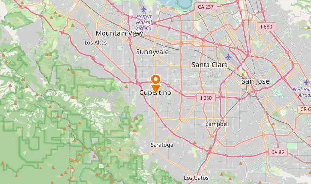 Street map of Cupertino, CA