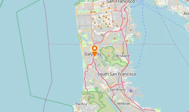 Street map of Daly City, CA