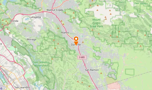 Street map of Danville, CA