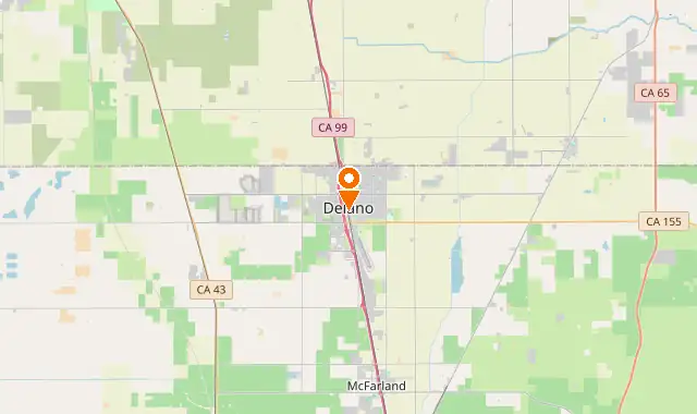 Street map of Delano, CA