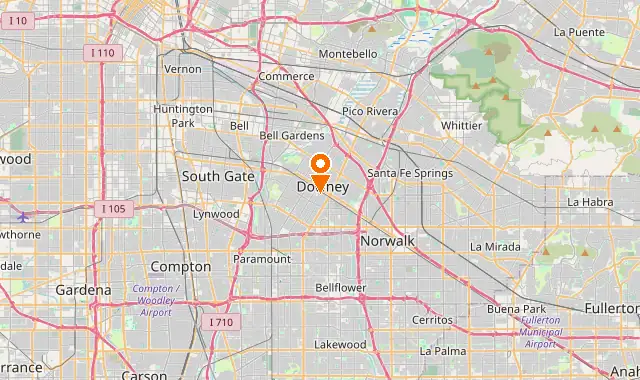 Street map of Downey, CA