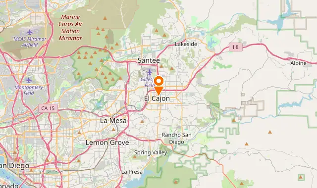 Street map of El Cajon, CA