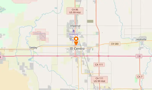 Street map of El Centro, CA