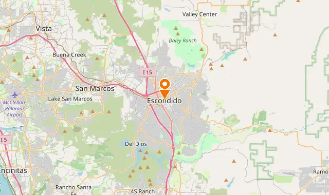 Street map of Escondido, CA
