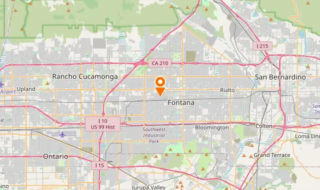 Street map of Fontana, CA