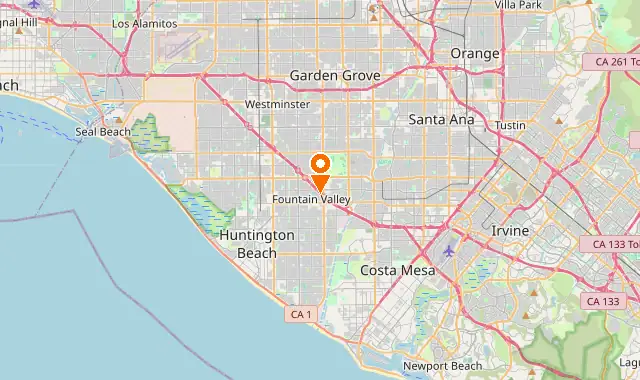 Street map of Fountain Valley, CA