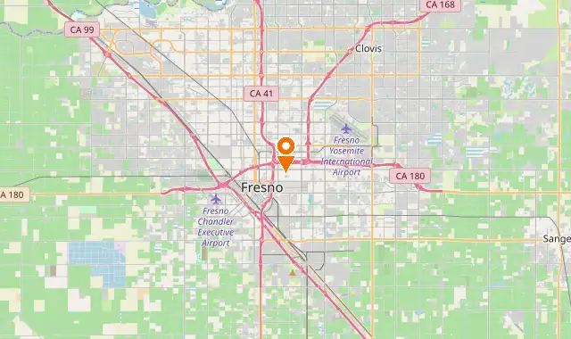 Street map of Fresno, CA
