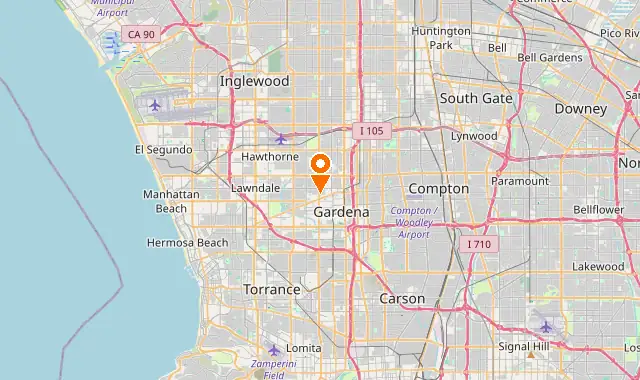 Street map of Gardena, CA