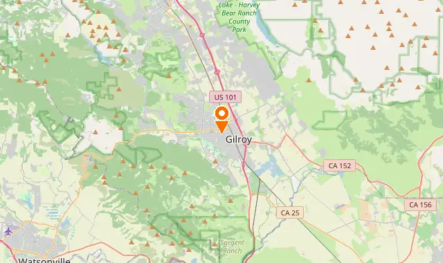Street map of Gilroy, CA