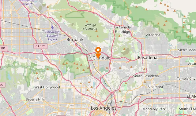 Street map of Glendale, CA